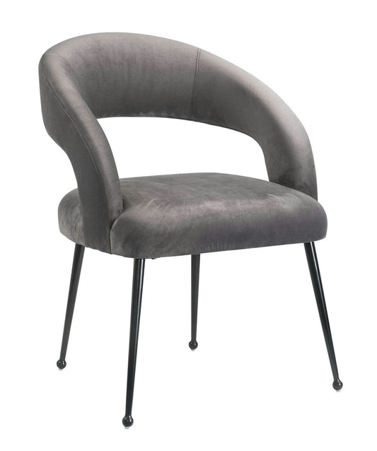 TOV Furniture Rocco Grey Velvet Dining Chair