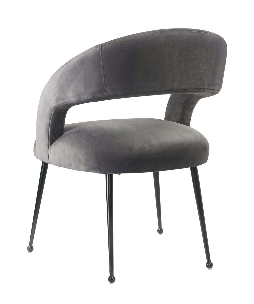 TOV Furniture Rocco Grey Velvet Dining Chair