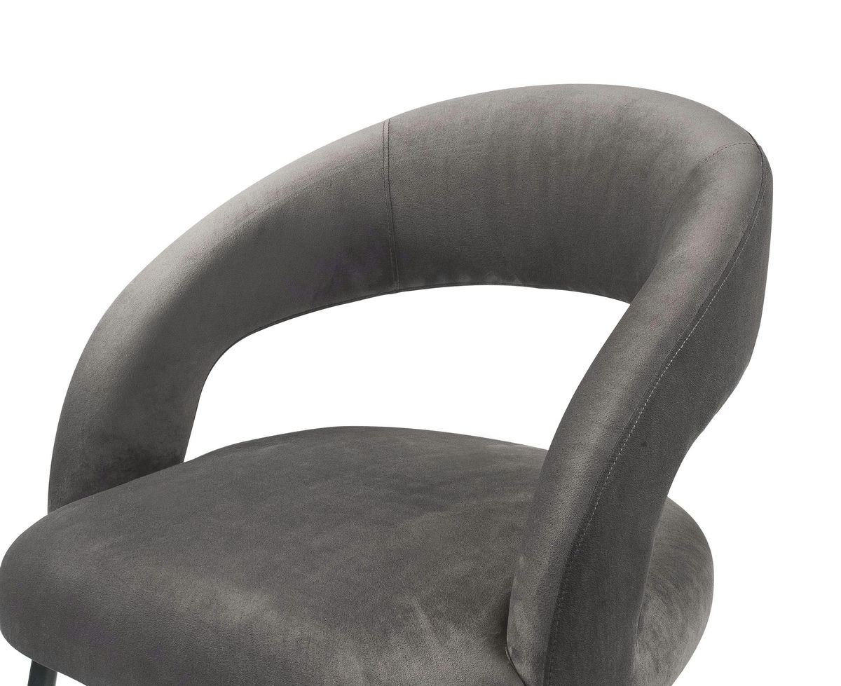 TOV Furniture Rocco Grey Velvet Dining Chair