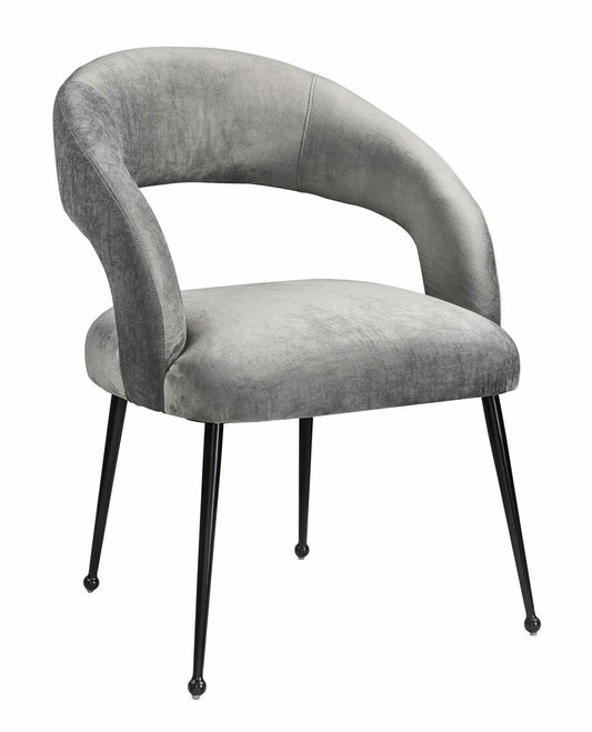 TOV Furniture Rocco Slub Grey Dining Chair