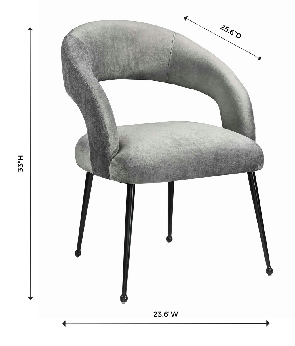 TOV Furniture Rocco Slub Grey Dining Chair