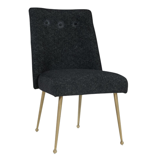 TOV Furniture Batik Black Textured Linen Dining Chair