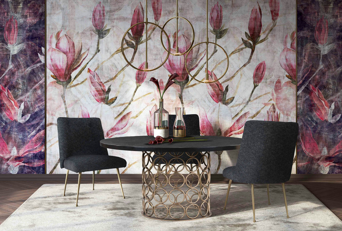 TOV Furniture Batik Black Textured Linen Dining Chair