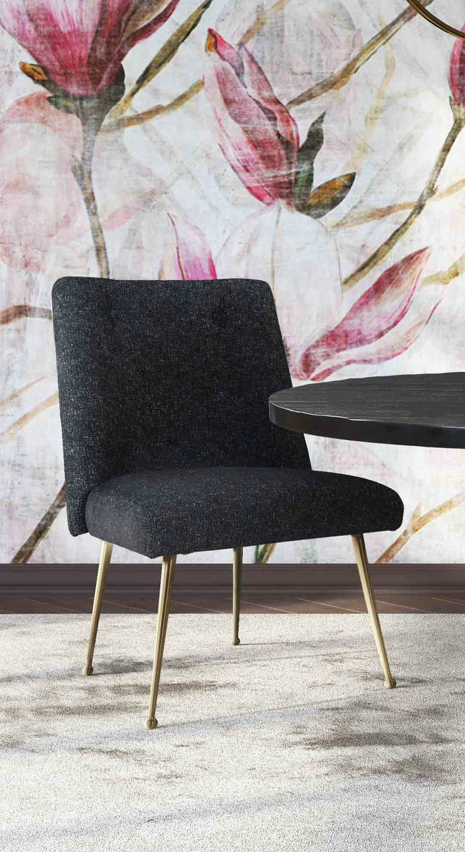 TOV Furniture Batik Black Textured Linen Dining Chair