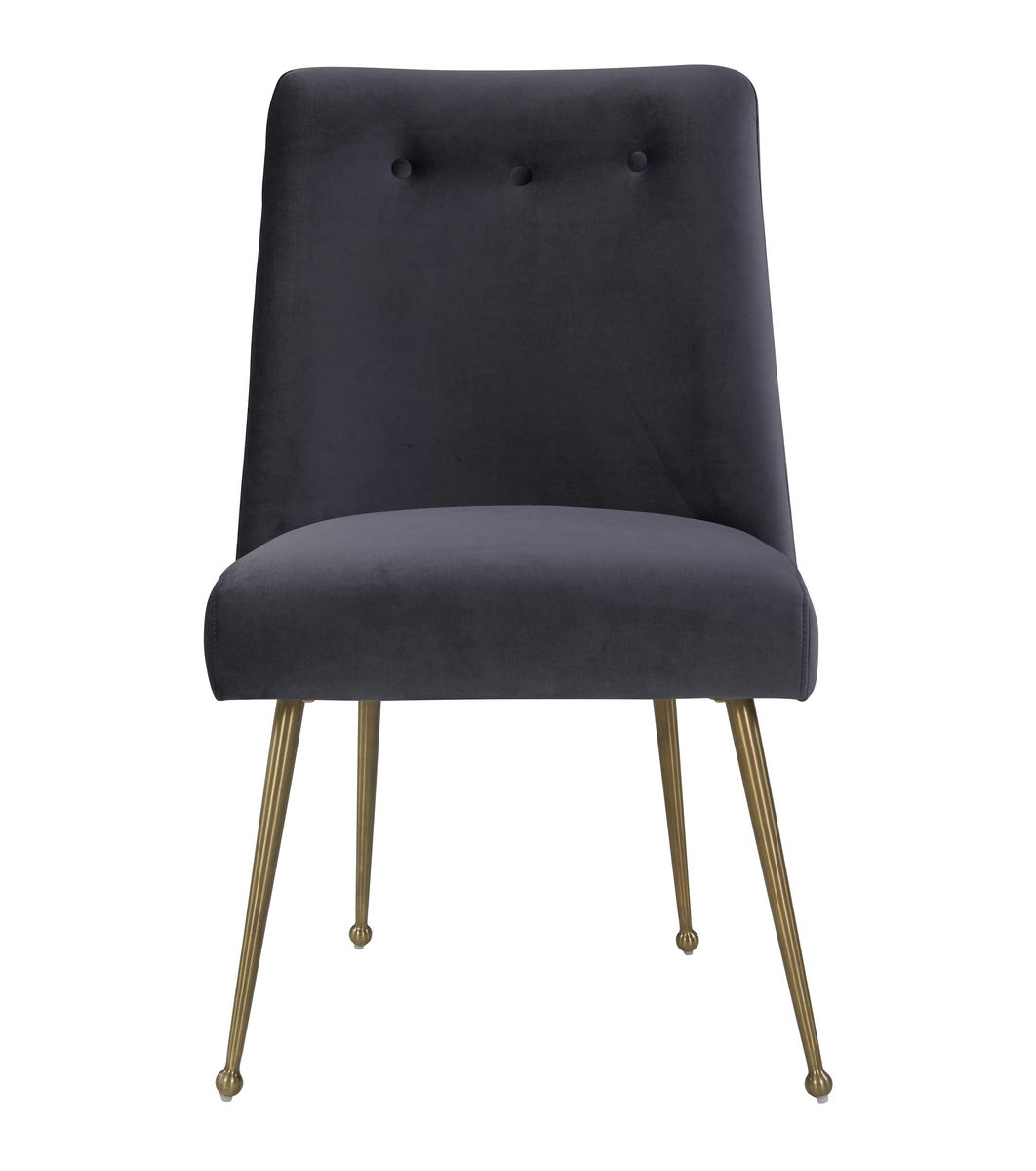 TOV Furniture Batik Grey Velvet Dining Chair
