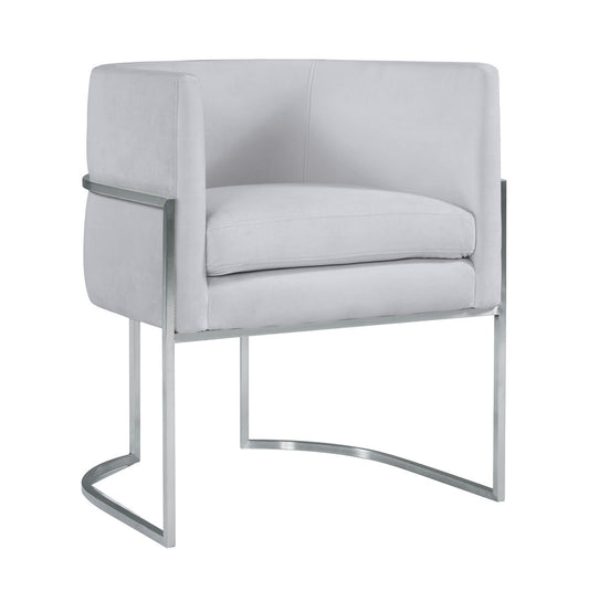 TOV Furniture Giselle Grey Velvet Dining Chair with Silver Leg
