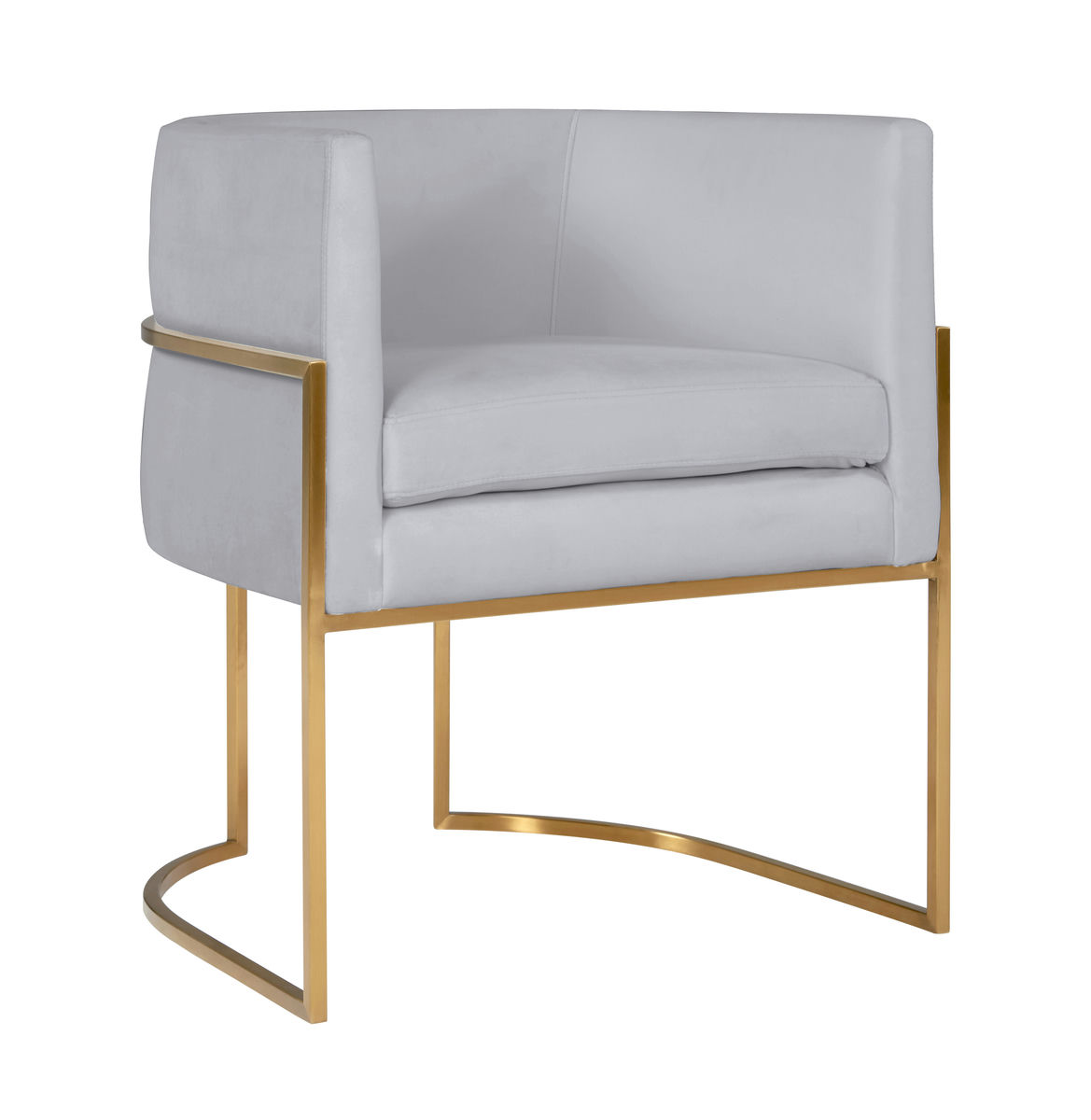 TOV Furniture Giselle Grey Velvet Dining Chair with Gold Leg