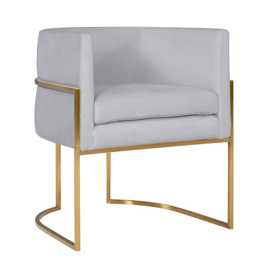TOV Furniture Giselle Grey Velvet Dining Chair with Gold Leg