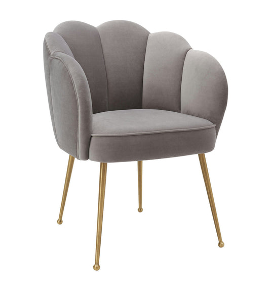 TOV Furniture Peony Grey Velvet Dining Chair