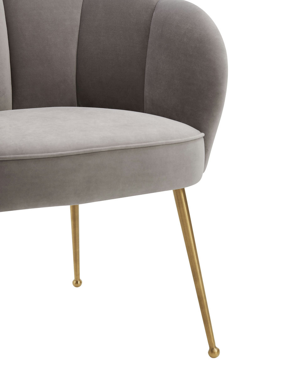 TOV Furniture Peony Grey Velvet Dining Chair
