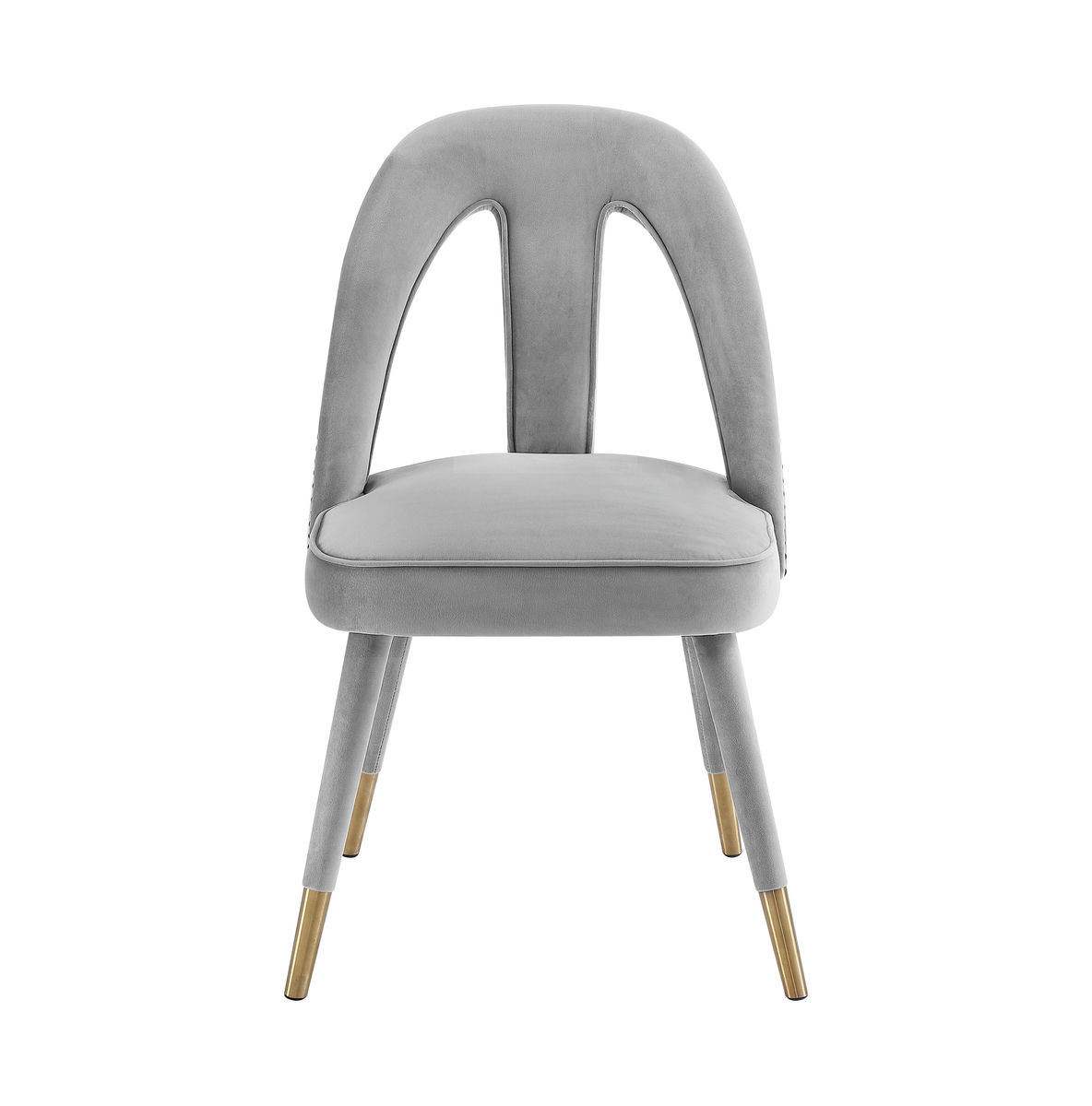 TOV Furniture Petra Light Grey Velvet Side Chair