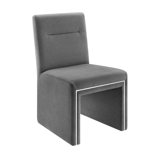 TOV Furniture Jaffa Grey Performance Velvet Dining Chair