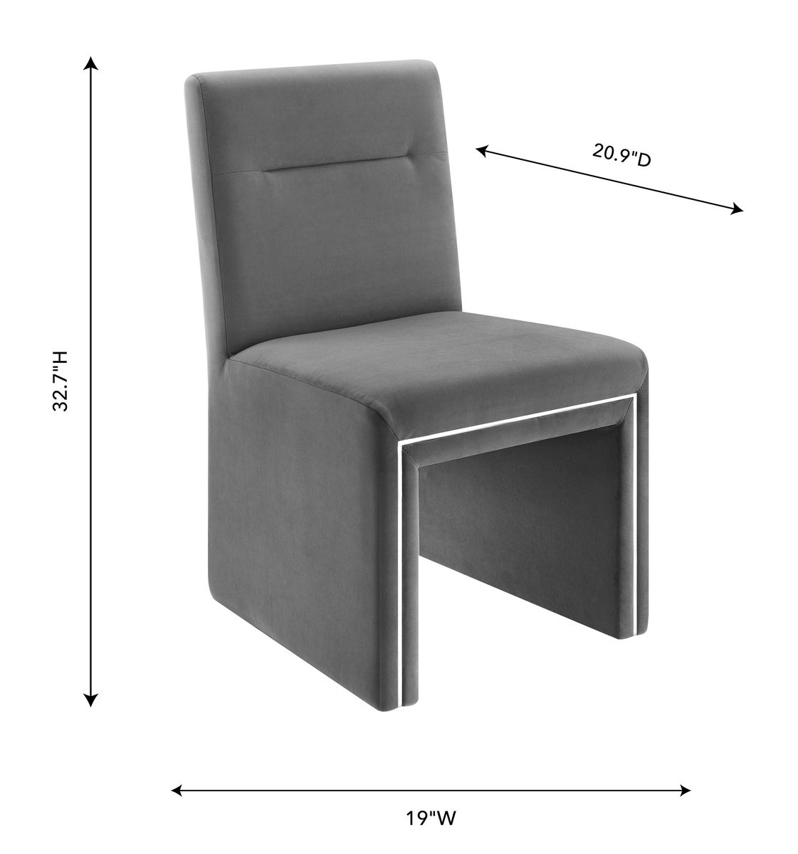 TOV Furniture Jaffa Grey Performance Velvet Dining Chair