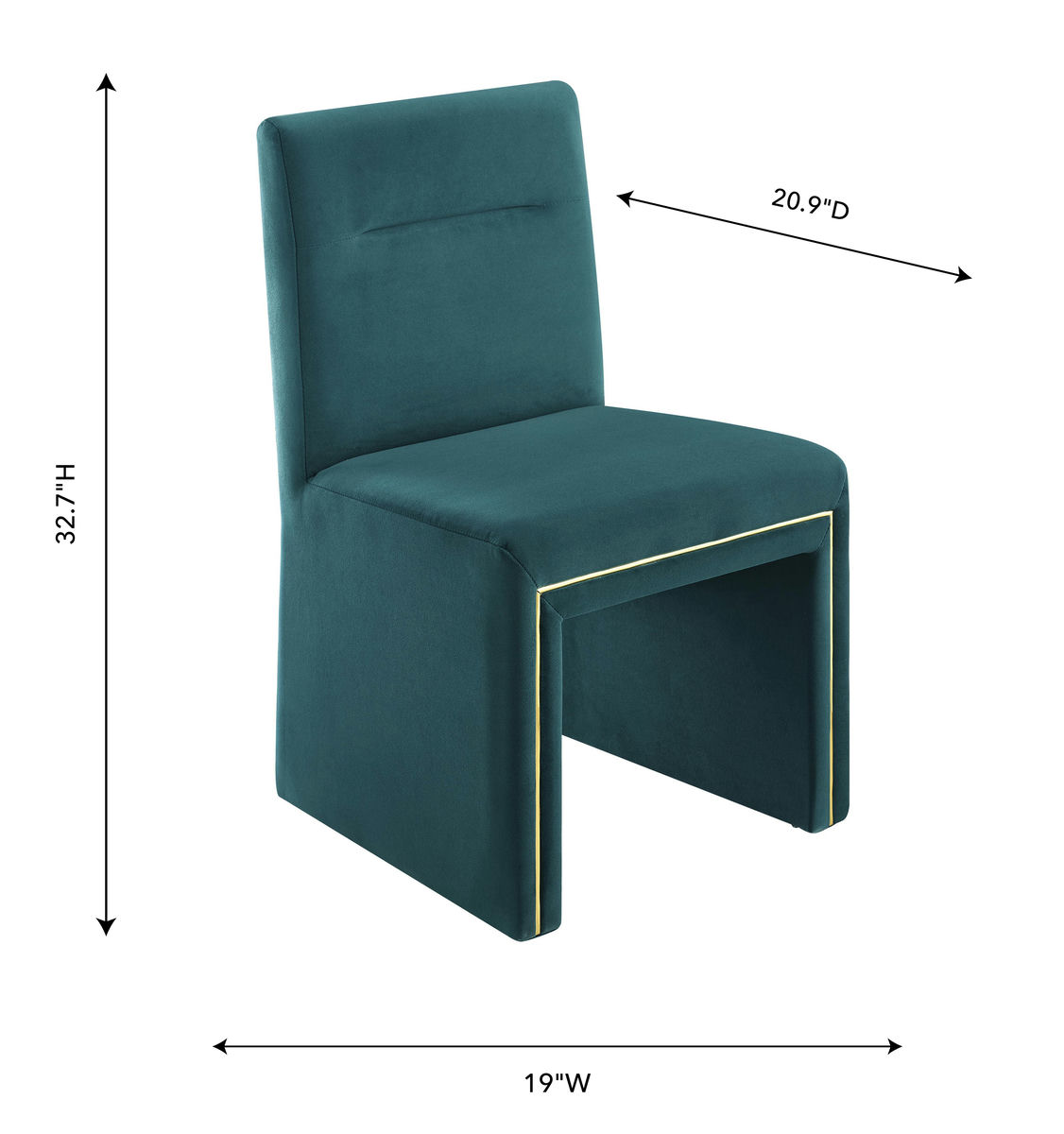 TOV Furniture Jaffa Teal Performance Velvet Dining Chair