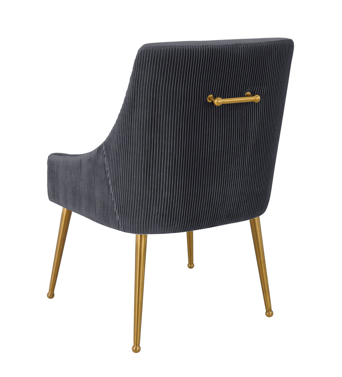 TOV Furniture Beatrix Pleated Grey Velvet Side Chair