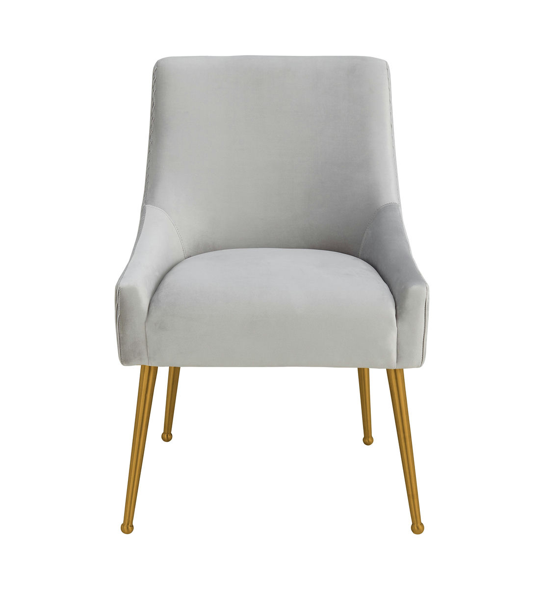 TOV Furniture Beatrix Pleated Light Grey Velvet Side Chair
