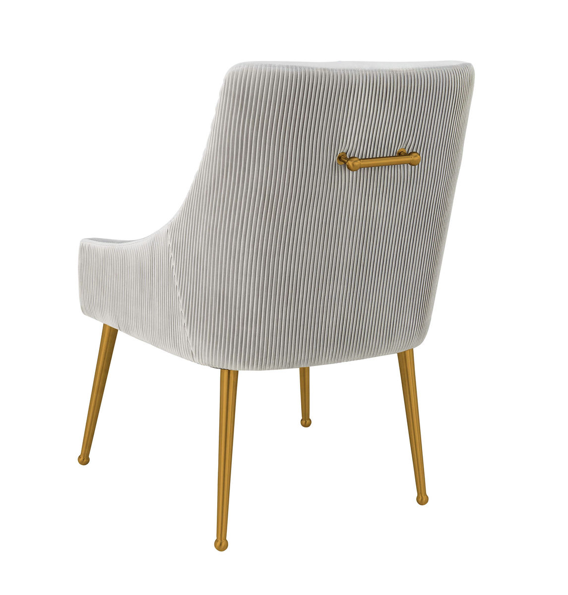 TOV Furniture Beatrix Pleated Light Grey Velvet Side Chair