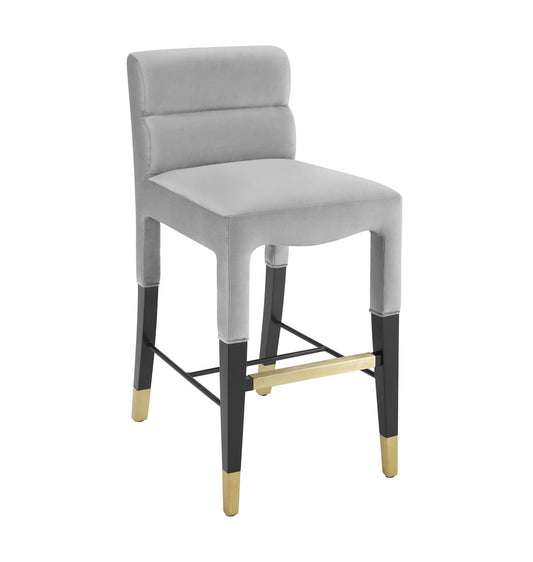 TOV Furniture Taylor Grey Velvet Counter Stool