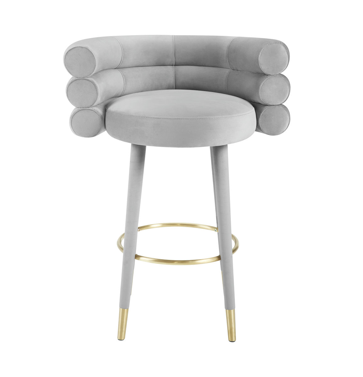 TOV Furniture Betty Grey Velvet Barstool