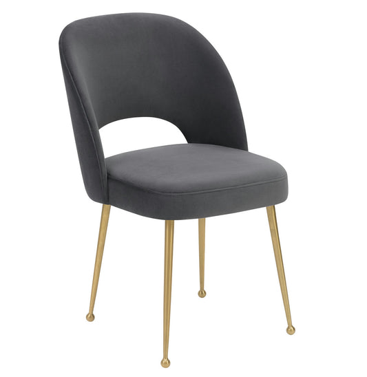 TOV Furniture Swell Dark Grey Velvet Chair