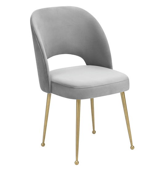 TOV Furniture Swell Light Grey Velvet Chair
