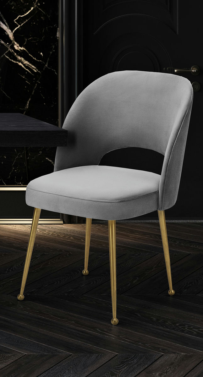 TOV Furniture Swell Light Grey Velvet Chair
