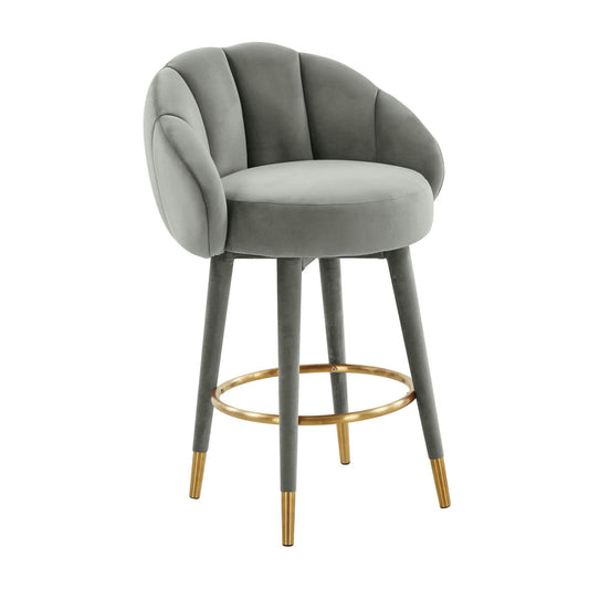 TOV Furniture Myla Light Grey Swivel Counter Stool