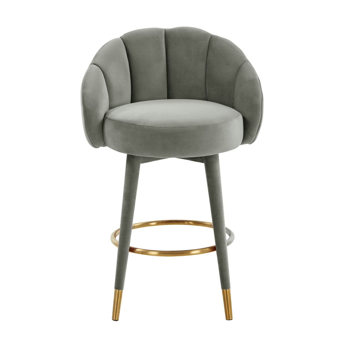 TOV Furniture Myla Light Grey Swivel Counter Stool