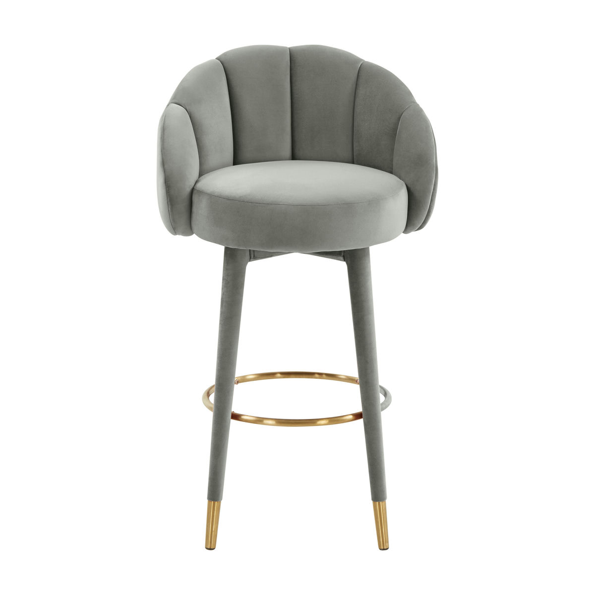 TOV Furniture Myla Light Grey Swivel Bar Stool