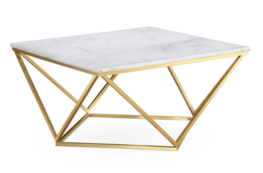 TOV Furniture Leopold White Marble Coffee Table