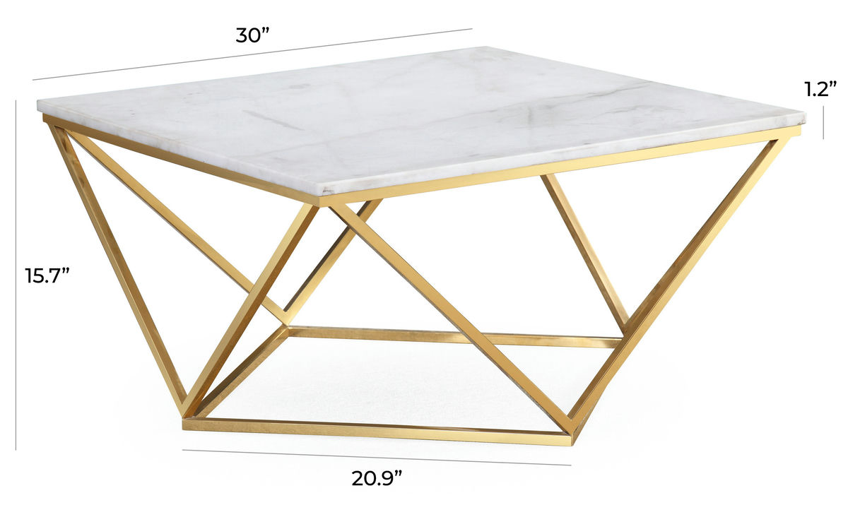 TOV Furniture Leopold White Marble Coffee Table