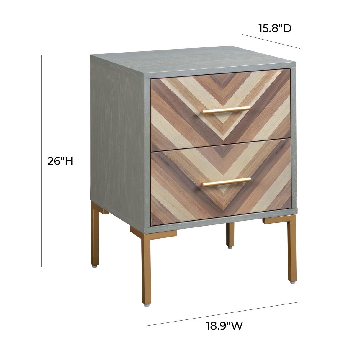 TOV Furniture Quinn Grey Side Table