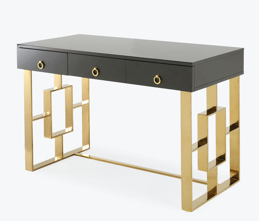 TOV Furniture Audrey Grey Lacquer Desk