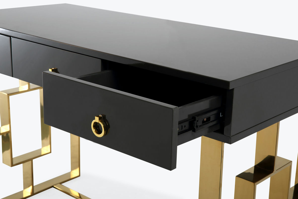 TOV Furniture Audrey Grey Lacquer Desk