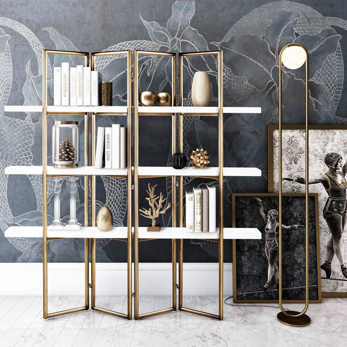 TOV Furniture Kupa Concrete Bookcase