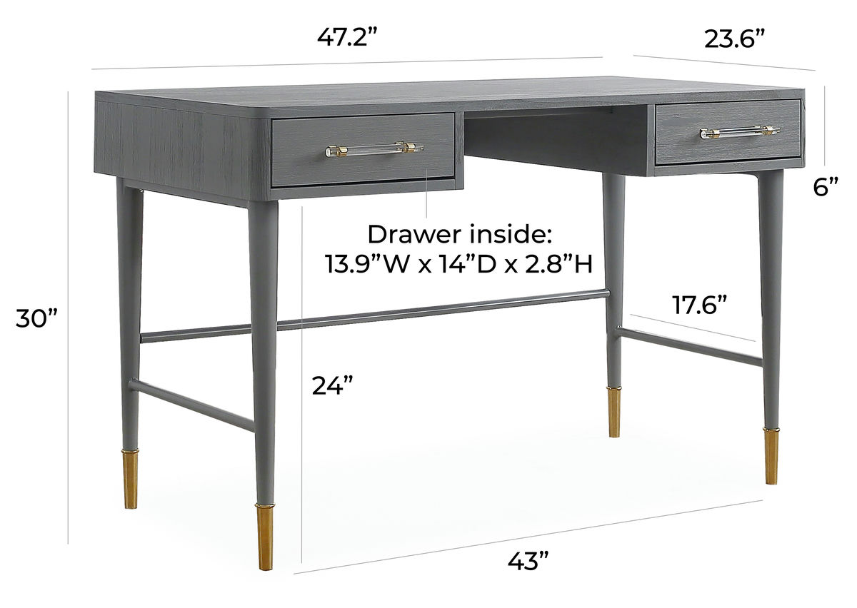 TOV Furniture Talia Grey Desk