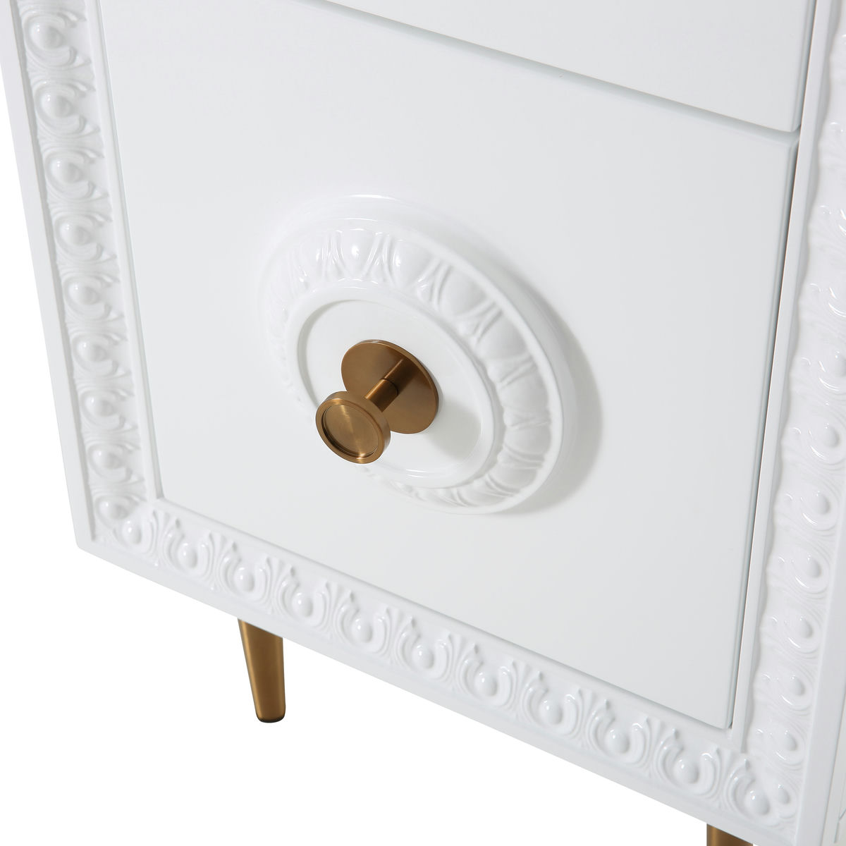 TOV Furniture Bovey White Lacquer Desk