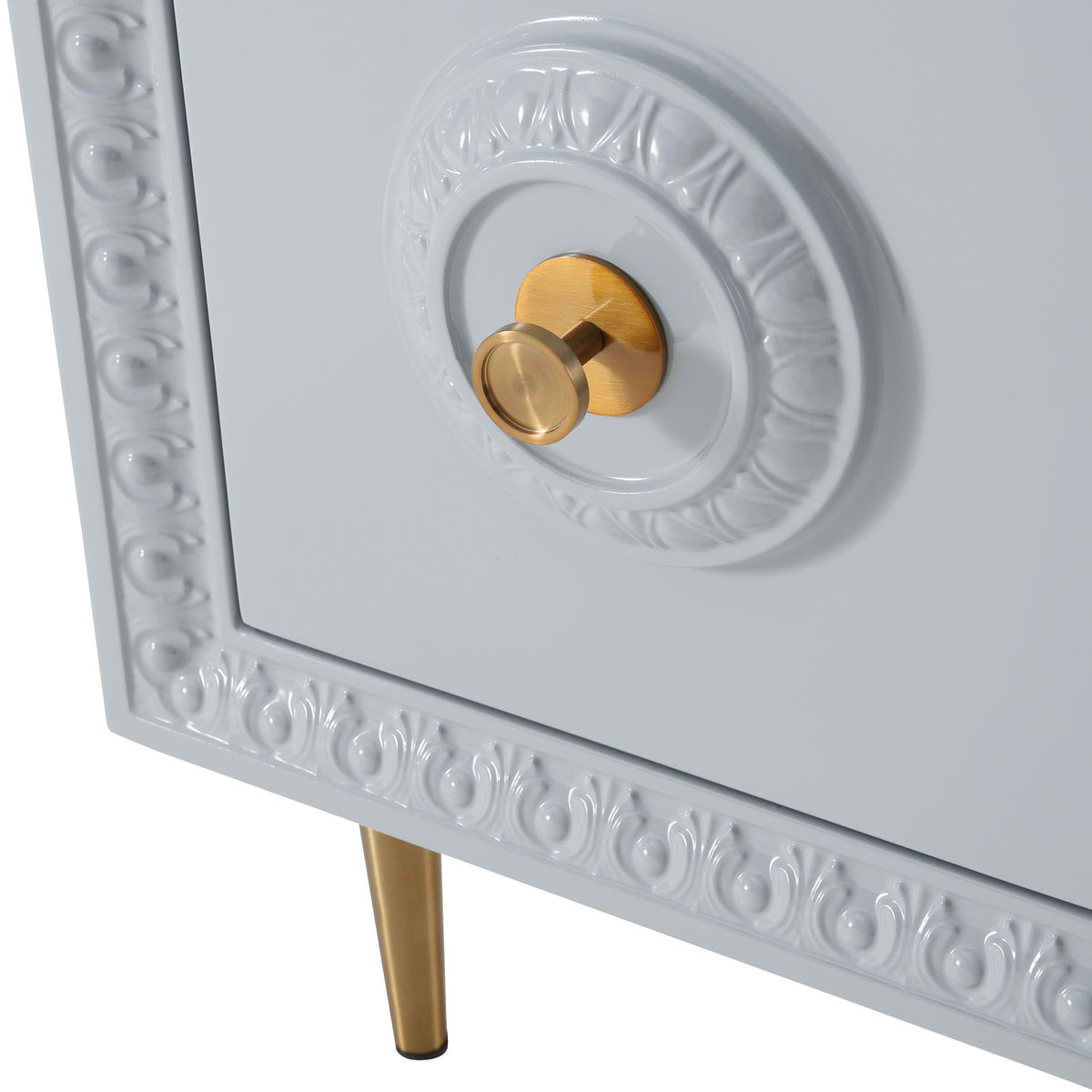 TOV Furniture Bovey Light Grey Lacquer Desk