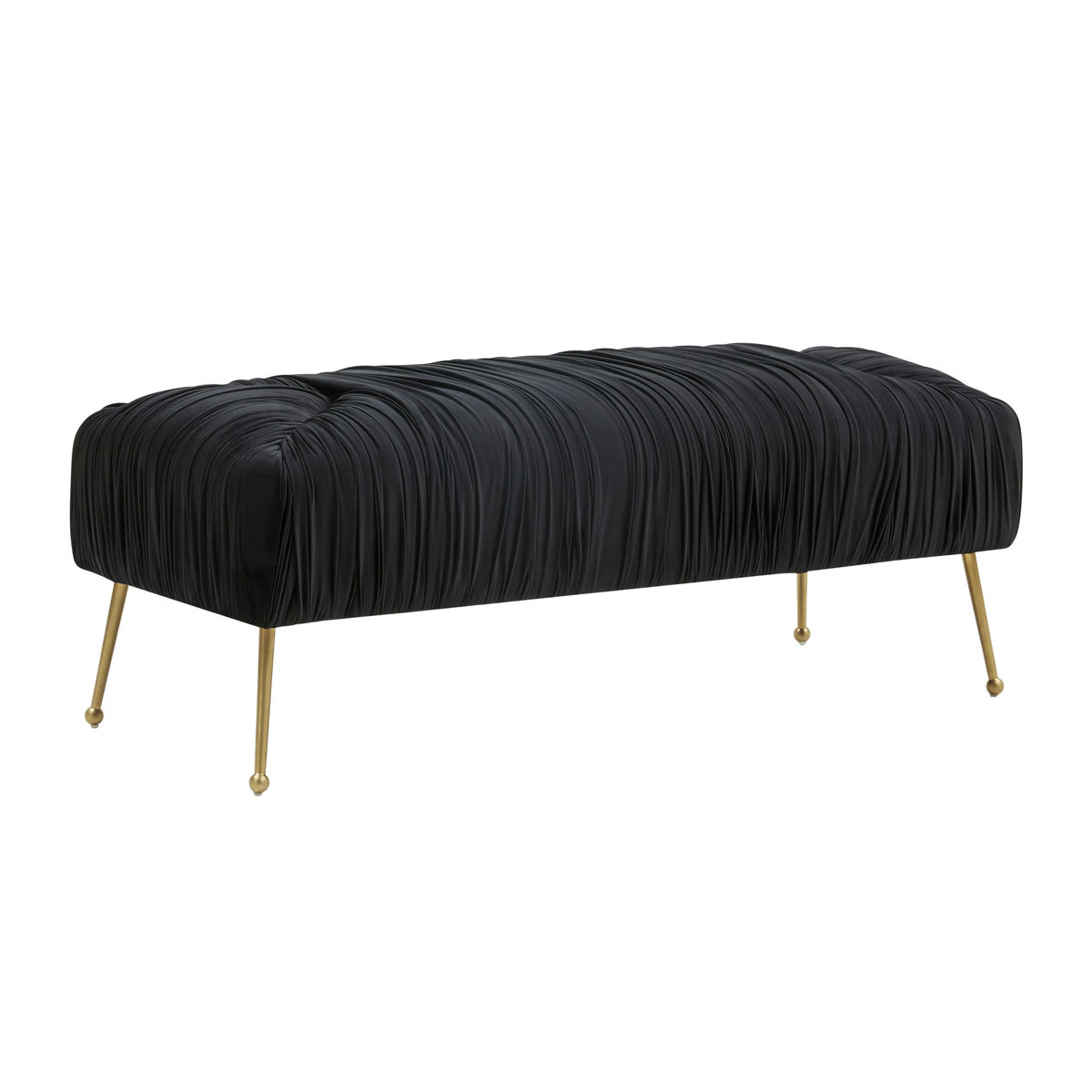 TOV Furniture Jessica Black Velvet Bench