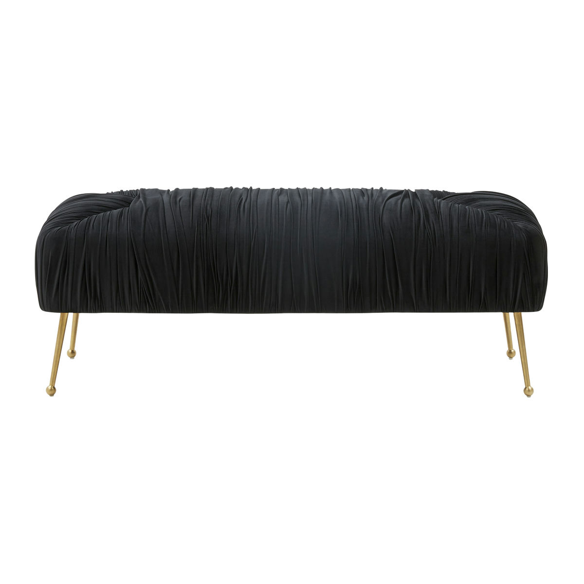 TOV Furniture Jessica Black Velvet Bench