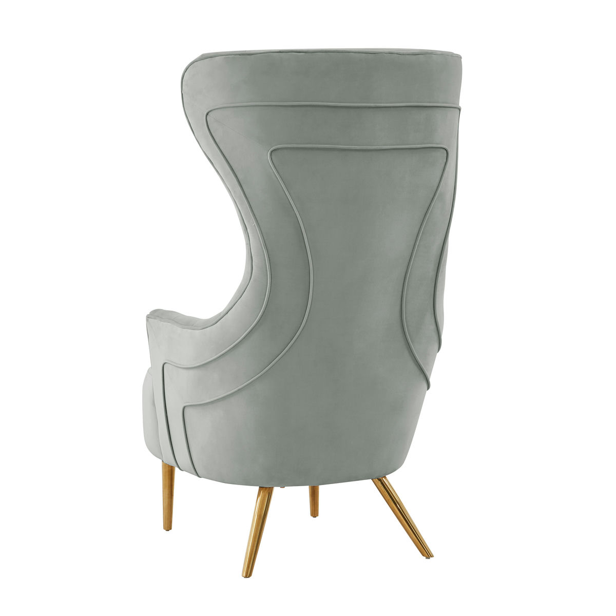 TOV Furniture Jezebel Grey Velvet Wingback Chair