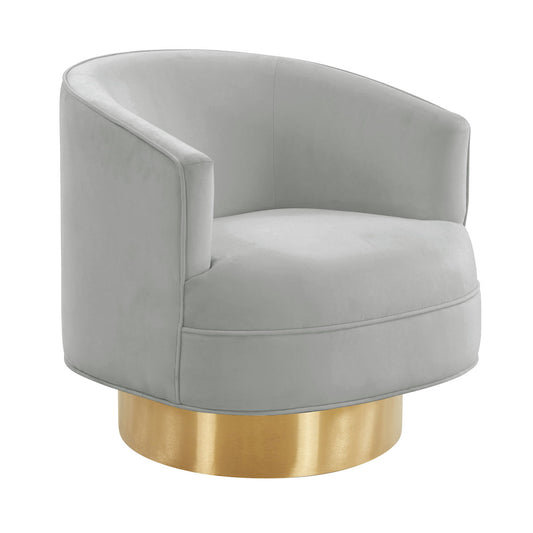 TOV Furniture Stella Grey Velvet Swivel Chair