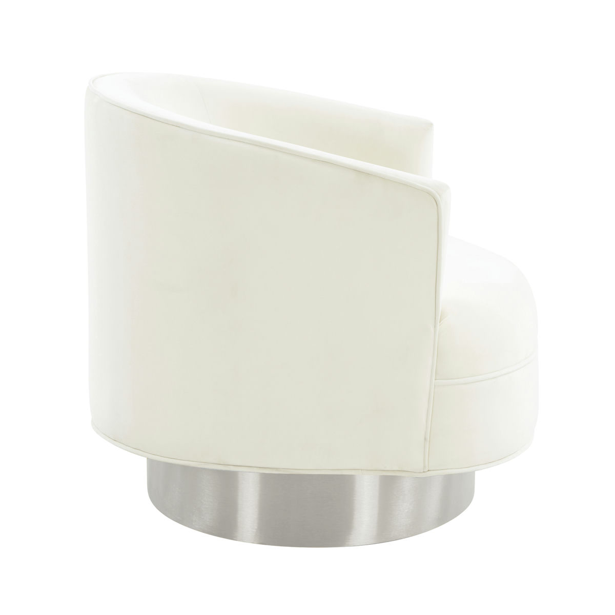 TOV Furniture Stella Cream Velvet Swivel Chair - Silver Base