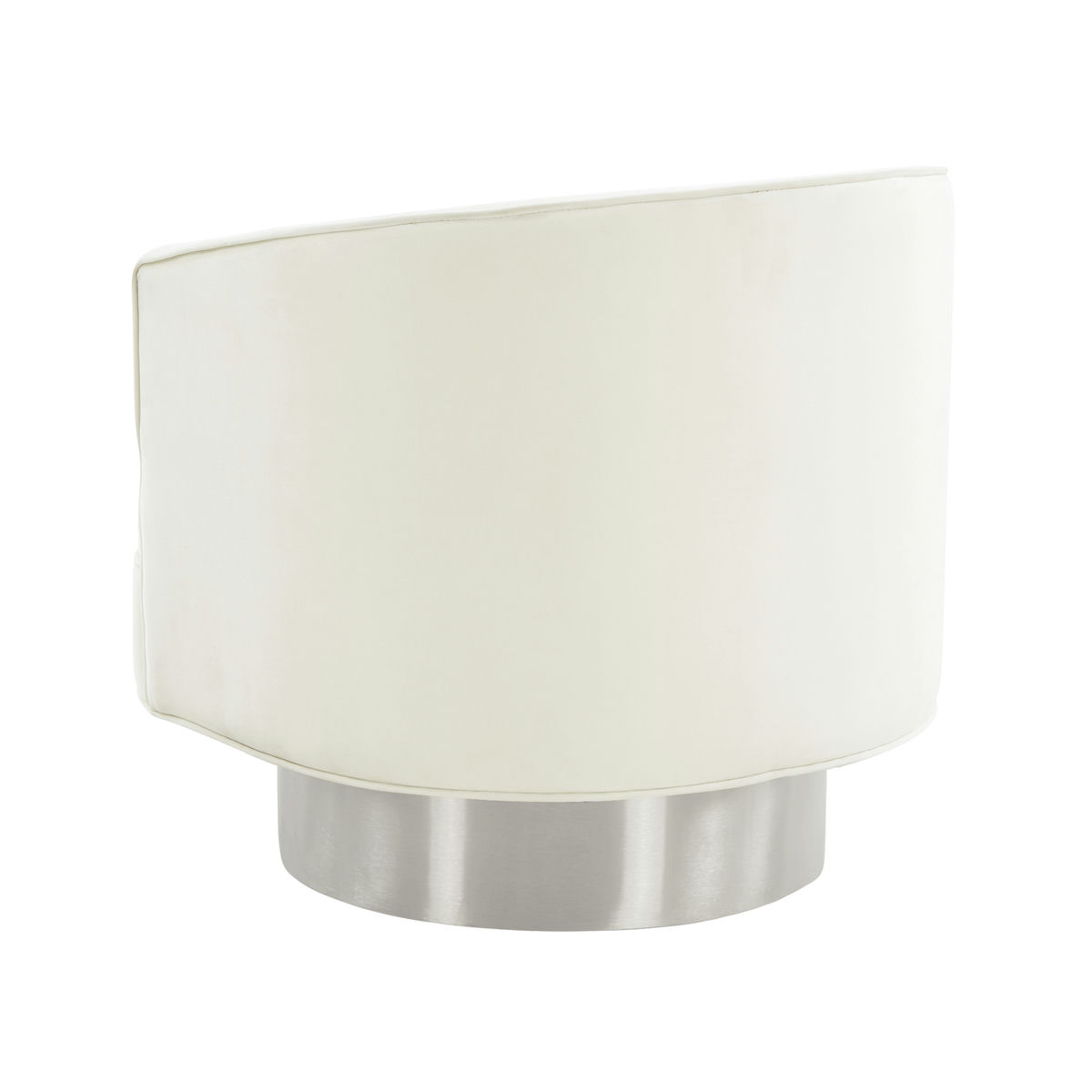 TOV Furniture Stella Cream Velvet Swivel Chair - Silver Base