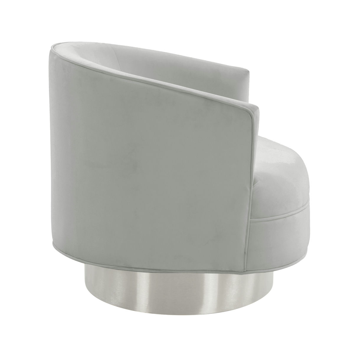 TOV Furniture Stella Grey Velvet Swivel Chair - Silver Base