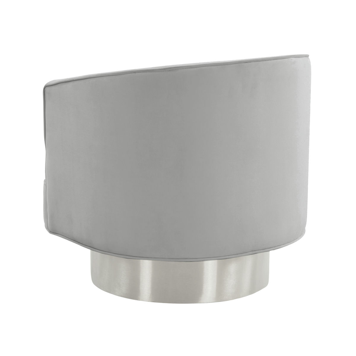 TOV Furniture Stella Grey Velvet Swivel Chair - Silver Base