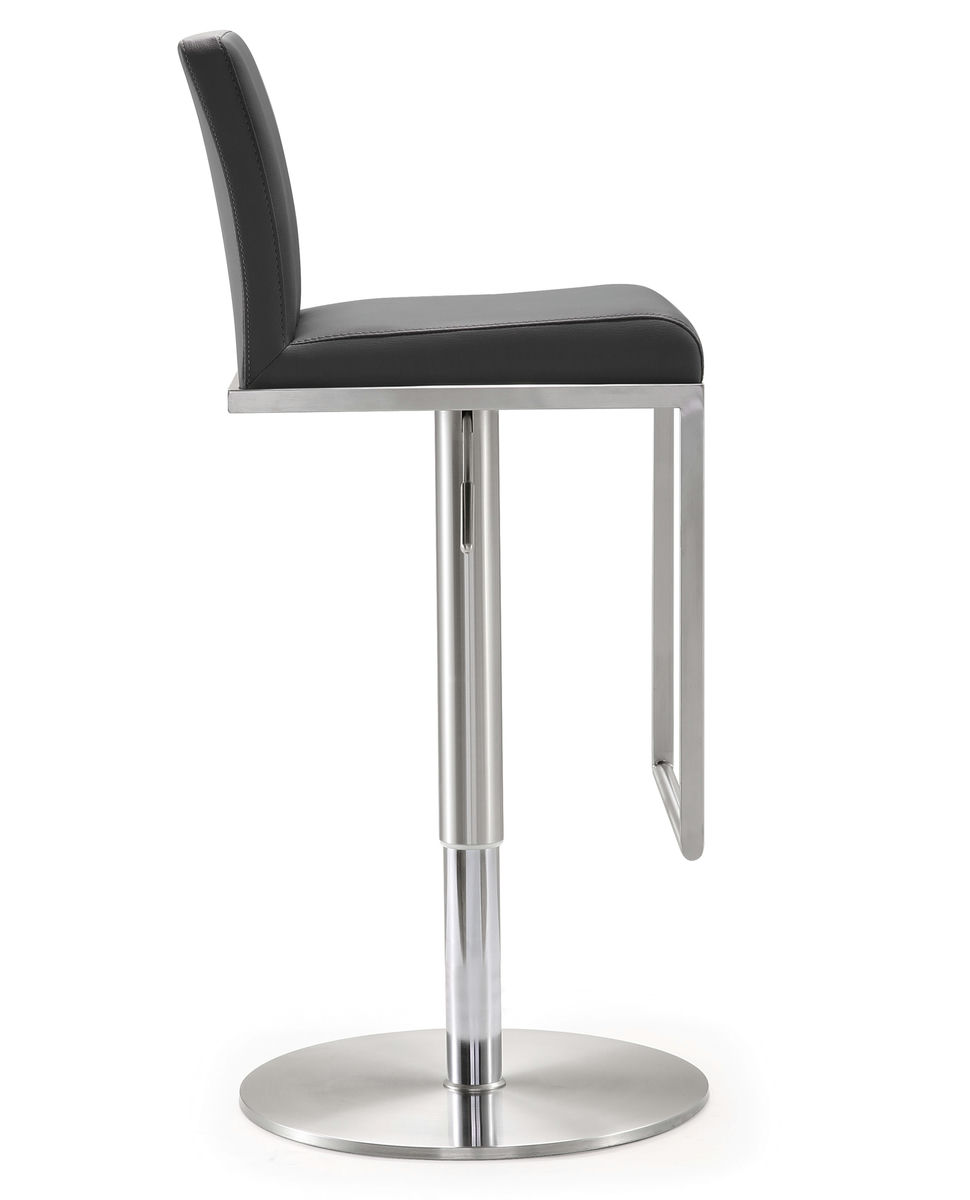 TOV Furniture Amalfi Grey Stainless Steel Adjustable Barstool