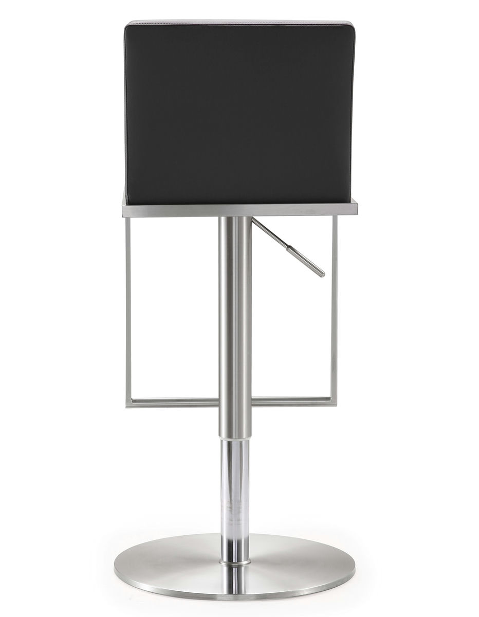 TOV Furniture Amalfi Grey Stainless Steel Adjustable Barstool