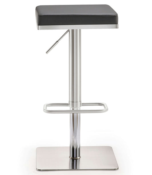 TOV Furniture Bari Grey Stainless Steel Adjustable Barstool