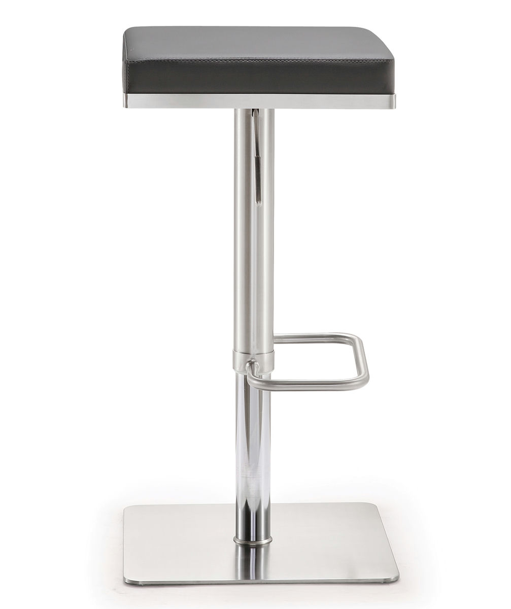 TOV Furniture Bari Grey Stainless Steel Adjustable Barstool